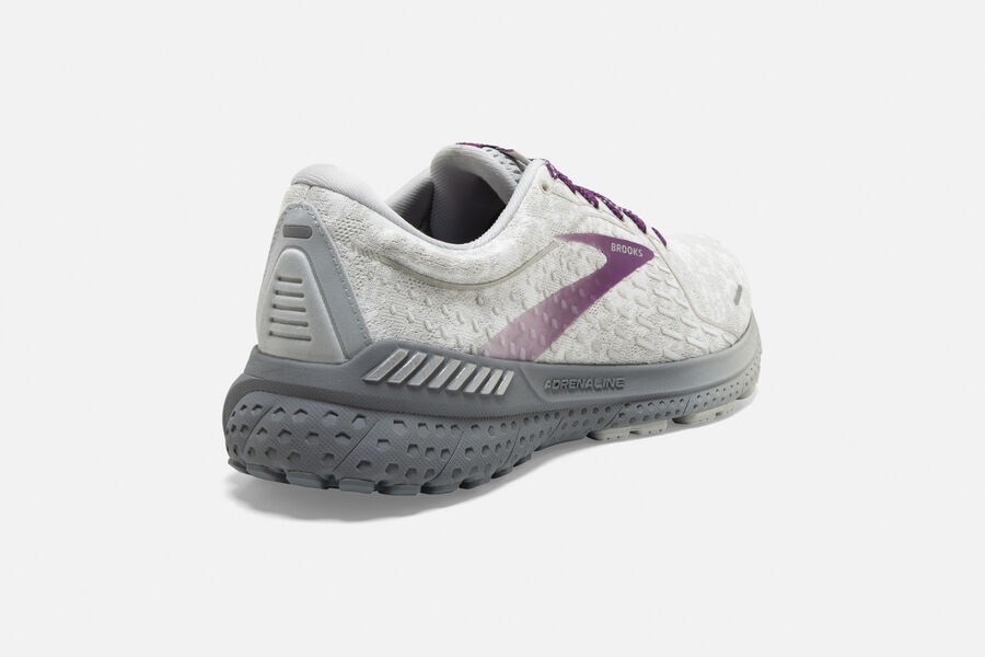 Brooks Adrenaline GTS 21 Road Running Shoes - Womens - White/Purple - DL1248690